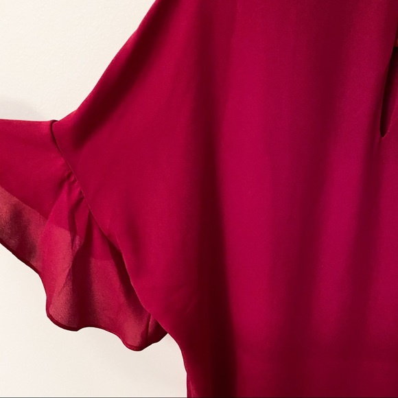 Three Eighty Two Ruby Red Blouse Size Large - Picture 3 of 8